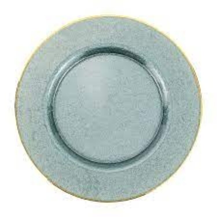 Vietri Metallic Glass Aquamarine Service Plate