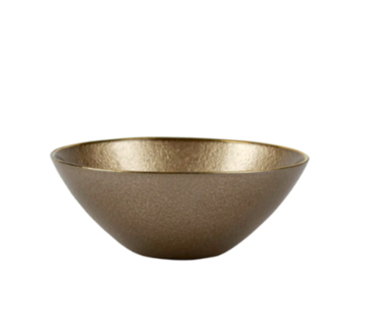 Vietri Metallic Glass Fawn Small Bowl