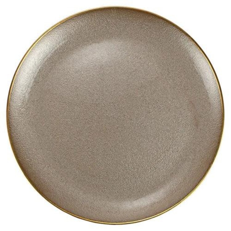 Vietri Metallic Glass Fawn Platter