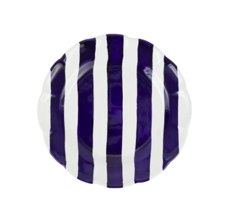 Vietri Amalfitana Cobalt Stripe Salad Plate