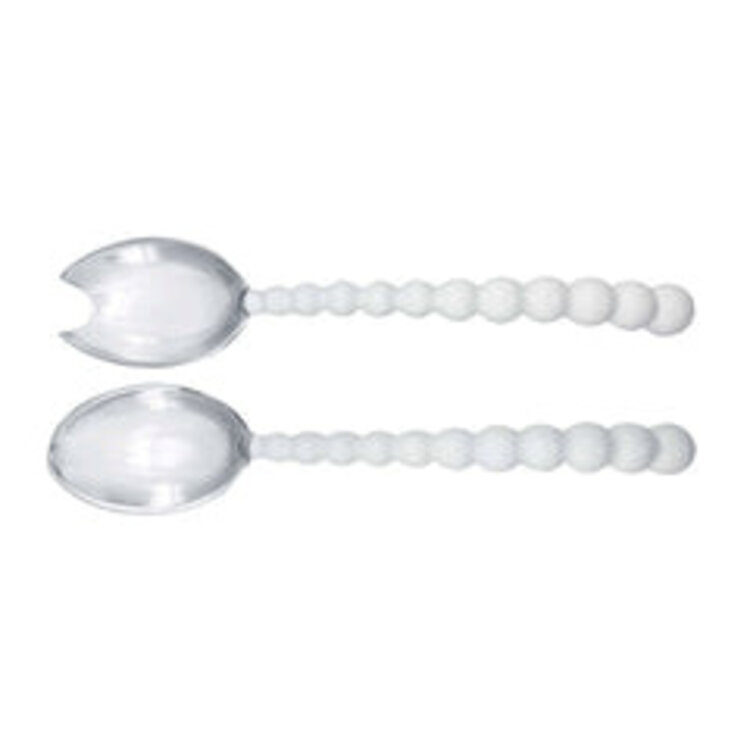 Mariposa White Pearled Salad Servers