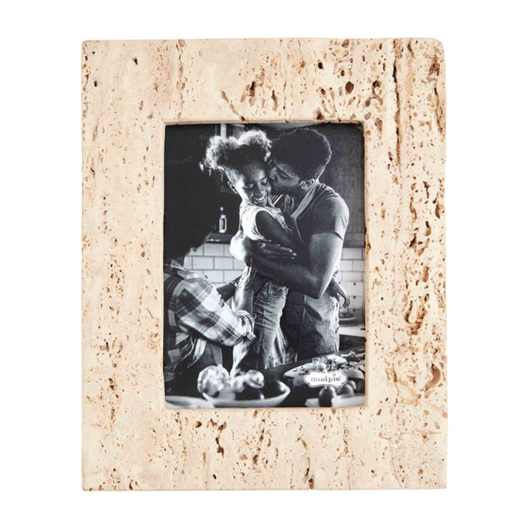 Mud Pie Large Cream Travertine Frame