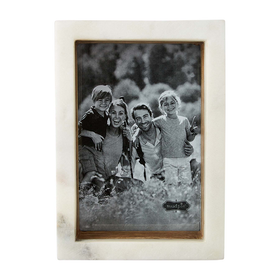 Mud Pie Wood Marble Shadow Frame 4x6