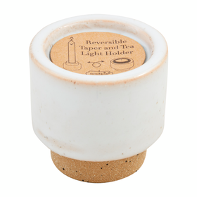 Mud Pie White Reversible Tea Light/Taper Holder
