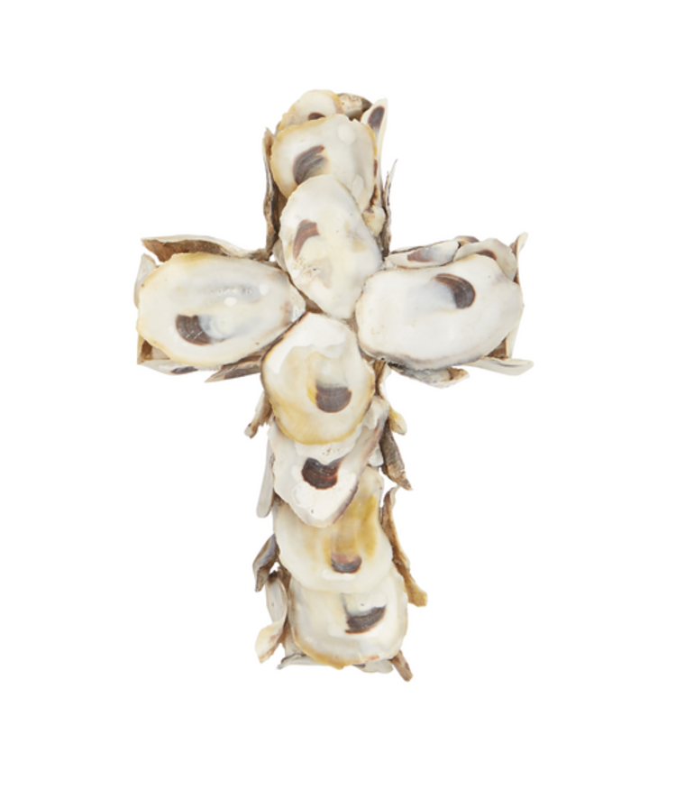 Mud Pie Small Oyster Shell Cross