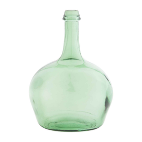 Mud Pie Green Bottleneck Glass Vase