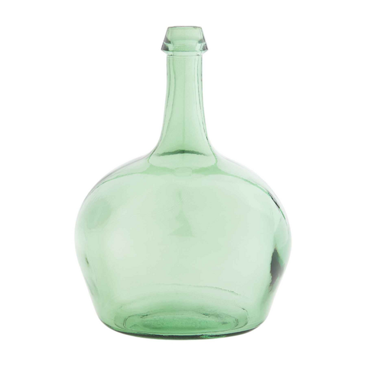 Mud Pie Green Bottleneck Glass Vase