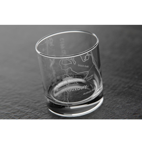 Well Told Etched Home Town Map Rock Glass