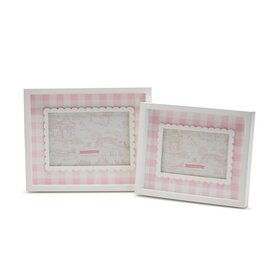 Two's Company Pink Gingham 4 x 6 Frame