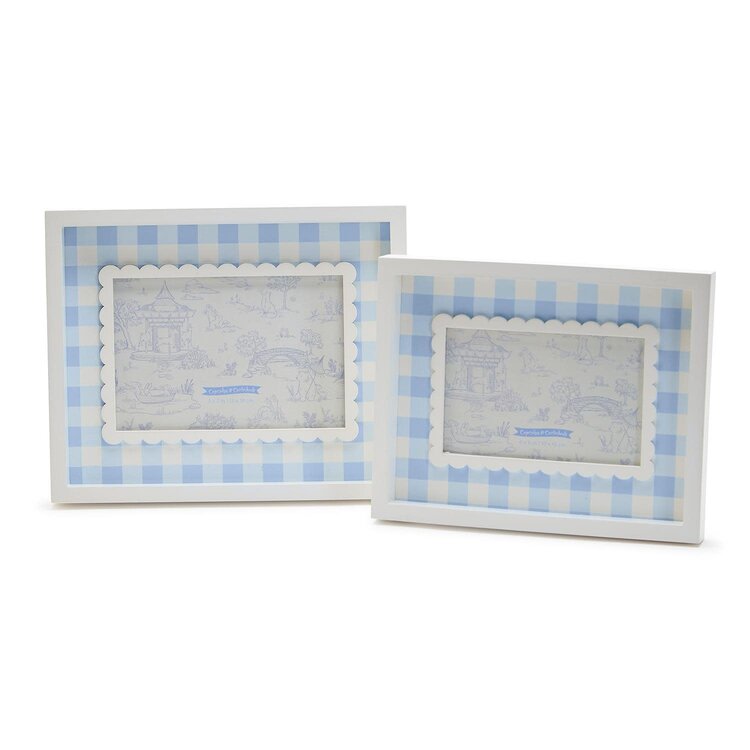 Two's Company Blue Gingham 5 x 7 Frame