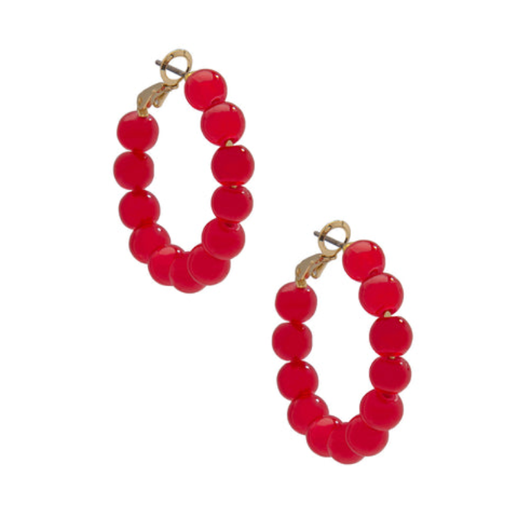 Zenzii Glossy Bead Hoop Earring