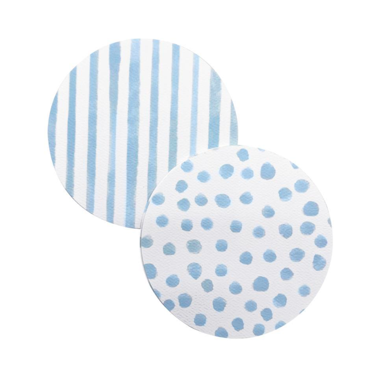 Mariposa Light Blue Dotty and Stripe Coaster Refill Pack of 40