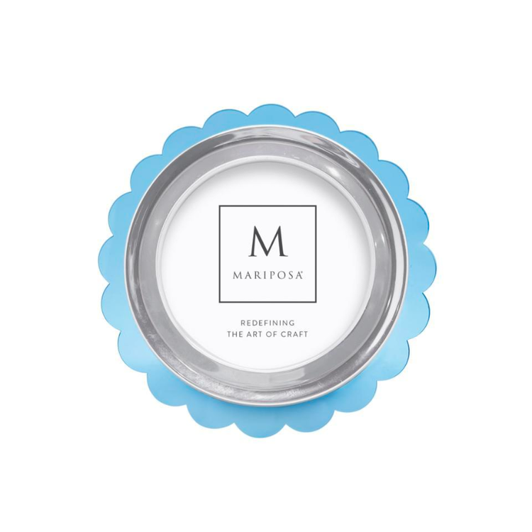 Mariposa Acrylic Scallop Light Blue  Round  Frame