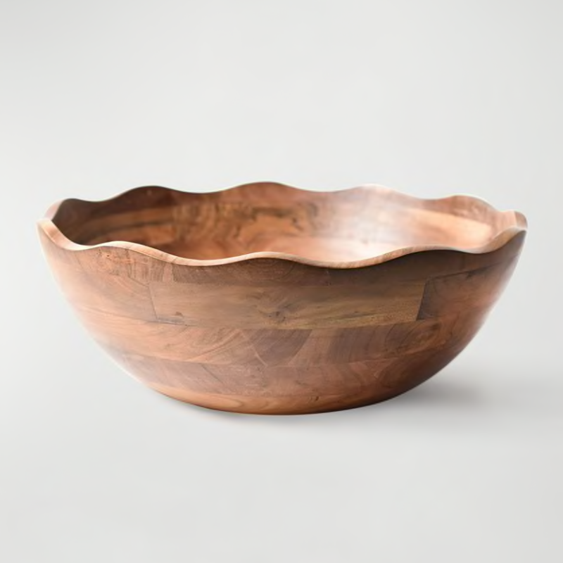 Coton Colors Fundamental Wood 16" Ruffle Bowl