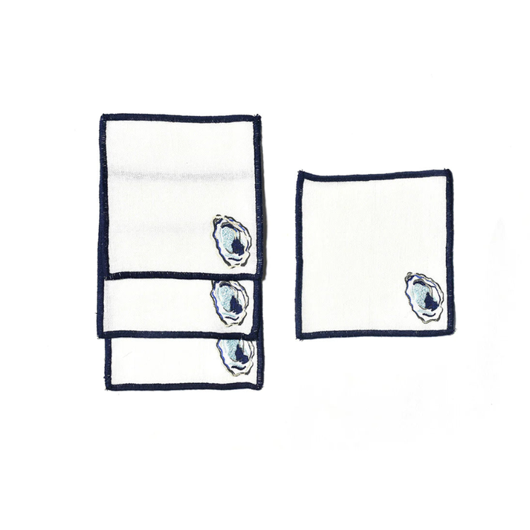 Coton Colors Oyster Print Cocktail Napkin Set of 4