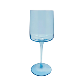 Mariposa Fine Line Light Blue w/ White Rim Wine Glass