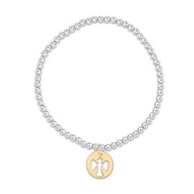 enewton design Classic Sterling Mixed Metal 3mm Bead Bracelet - Guardian Angel Gold Disc