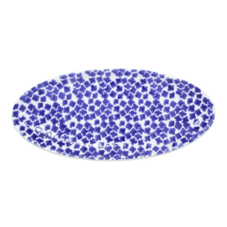 Vietri Santorini Flower Narrow Oval Platter