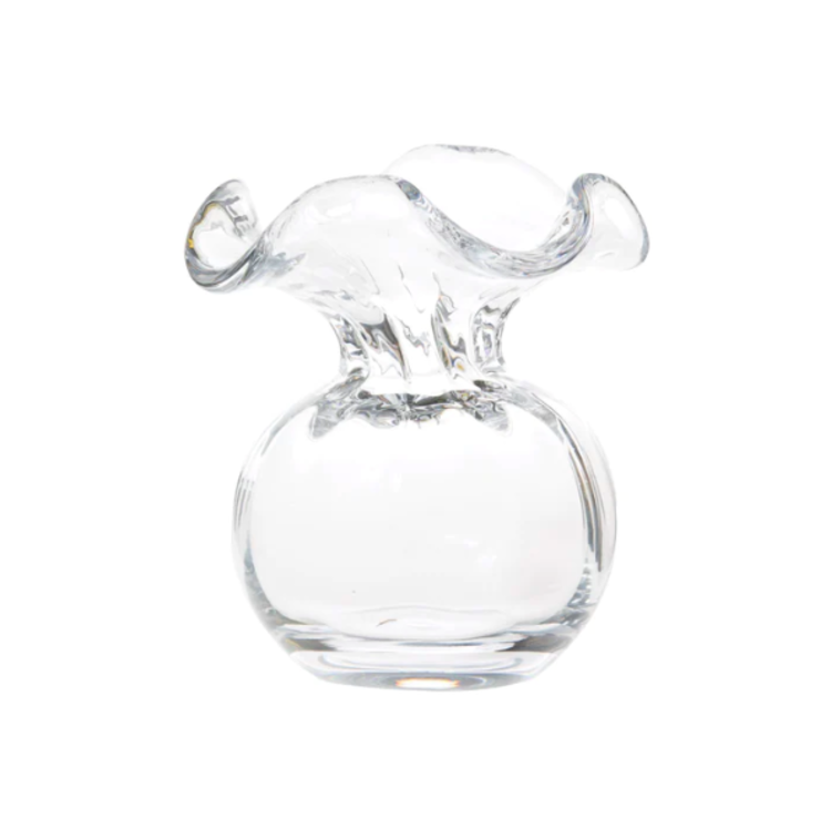 Vietri Hibiscus Glass Clear Bud Vase