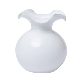 Vietri Hibiscus Glass White Small Fluted Vase