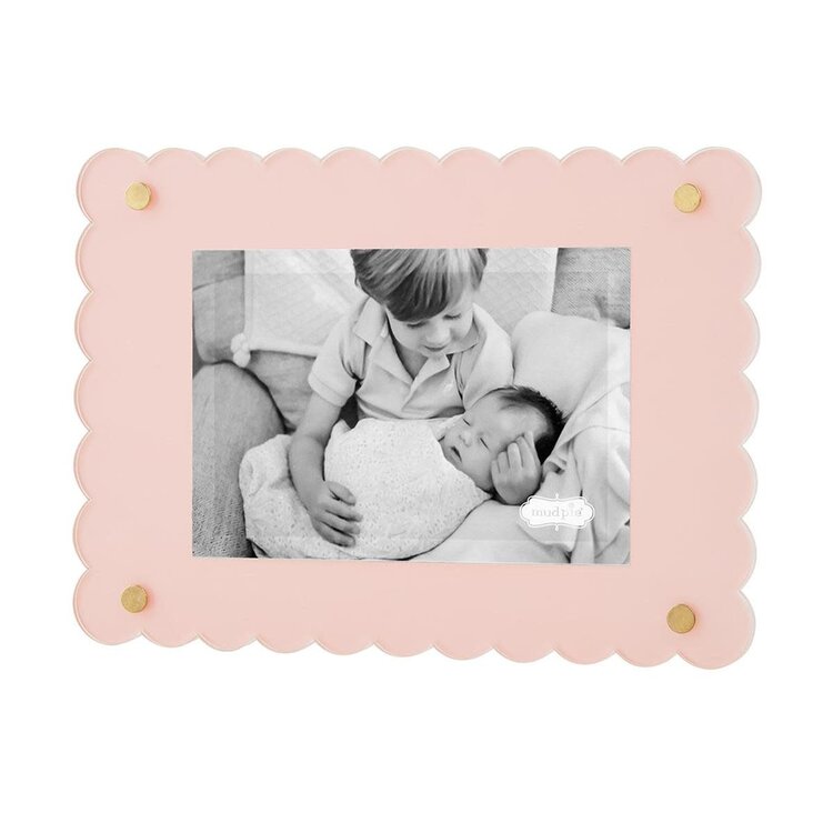 Mud Pie Scalloped Acrylic Frame Pink