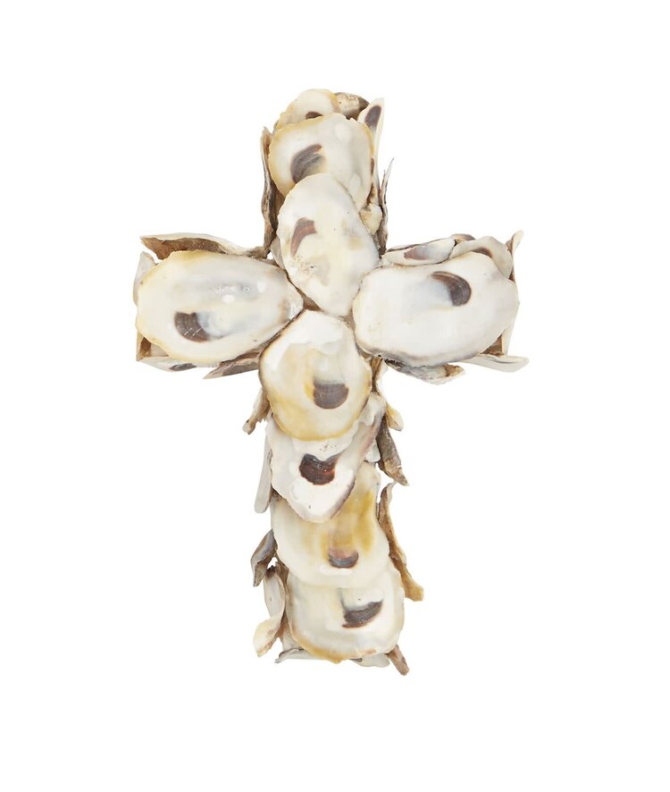 Mud Pie Small Oyster Shell Cross