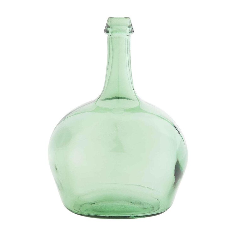 Mud Pie Green Bottleneck Glass Vase