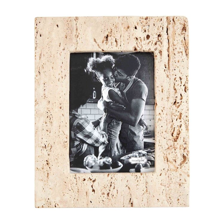 Mud Pie Large Cream Travertine Frame