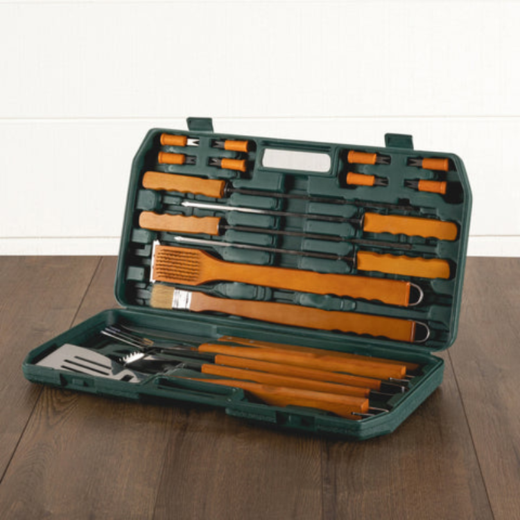 Picnic Time 18 Piece BBQ Set-Green