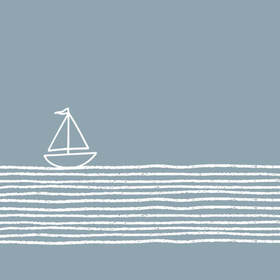Paper Products Design Beverage Napkin - Pure Sailing - Blue