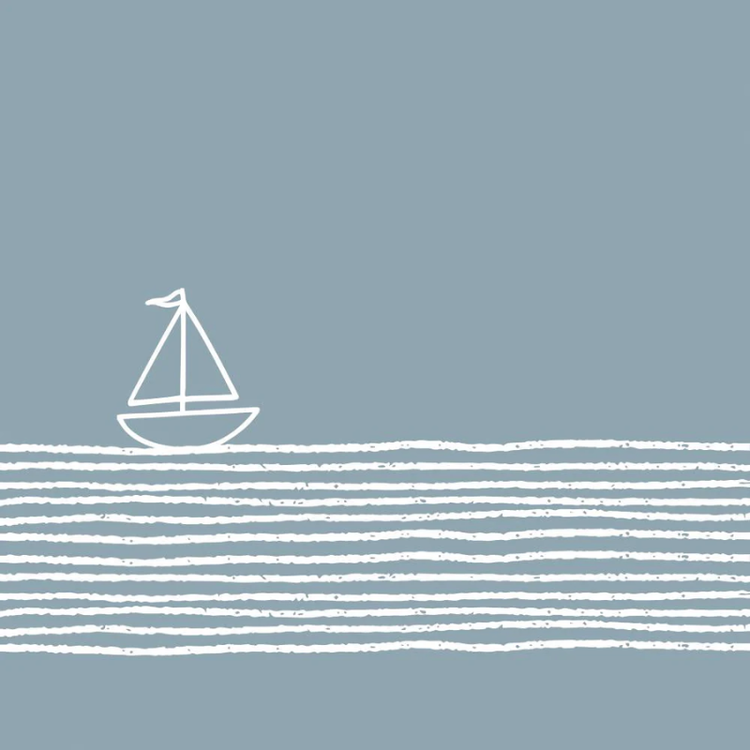 Paper Products Design Beverage Napkin - Pure Sailing - Blue