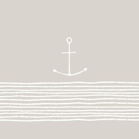 Paper Products Design Beverage Napkin - Pure Anchor - Taupe