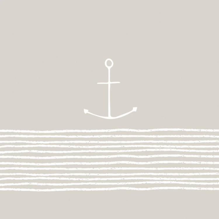 Paper Products Design Beverage Napkin - Pure Anchor - Taupe