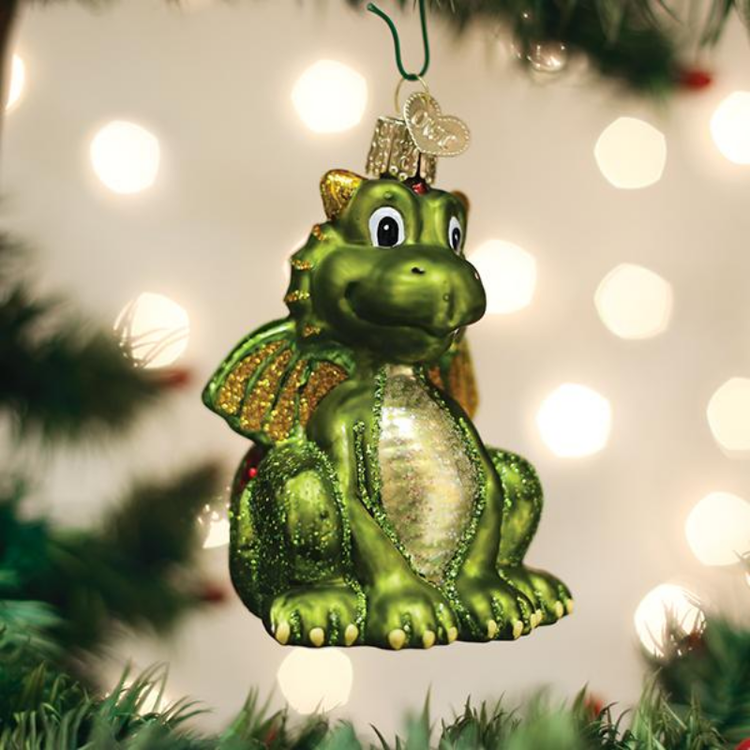 Old World Christmas Little Dragon Glass Ornament