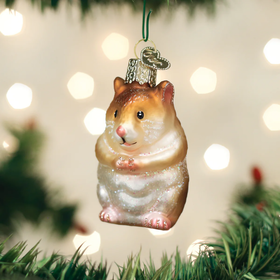 Old World Christmas Hamster Glass Ornament