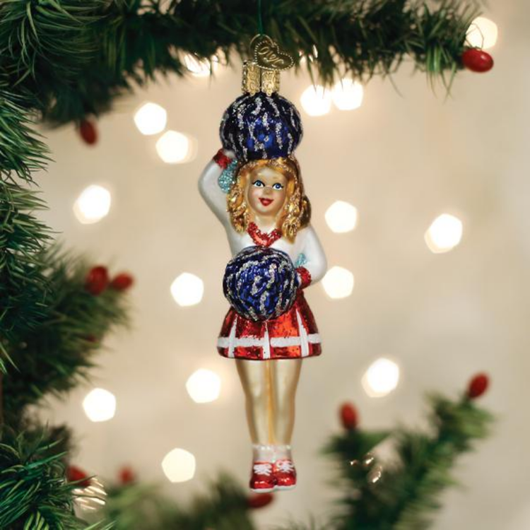Old World Christmas Cheerleader Glass Ornament