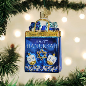 Old World Christmas Happy Hanukkah Glass Ornament