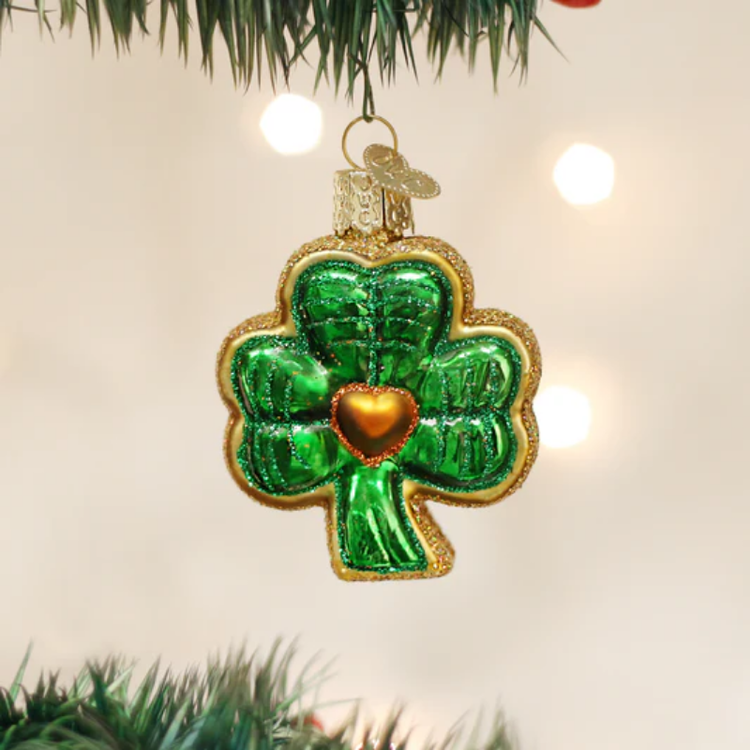 Old World Christmas Shamrock Glass Ornament