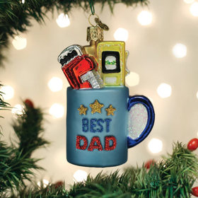 Old World Christmas Best Dad Mug Glass Ornament