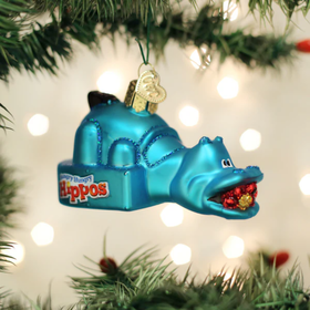 Old World Christmas Hungry Hungry Hippos Glass Ornament