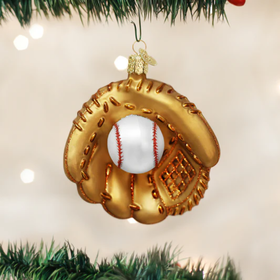 Old World Christmas Baseball Mitt Glass Ornament