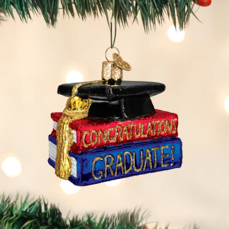 Graduation Cap Glass Ornament