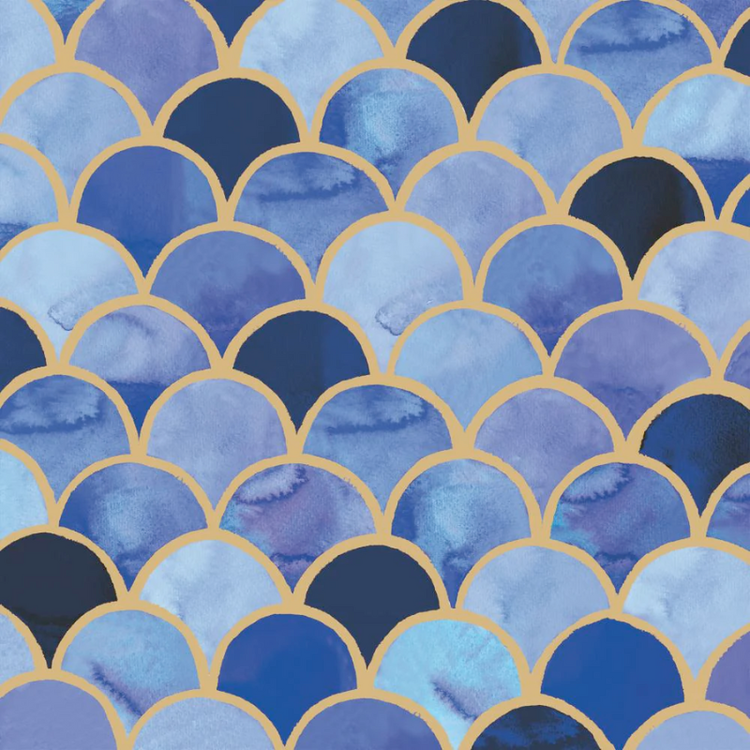 Paper Products Design Beverage Napkin - Art Deco - Aqua