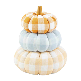 Mud Pie Gingham Stacked Pumpkin