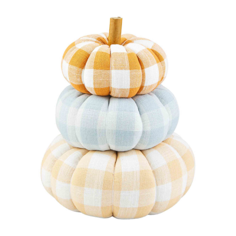 Mud Pie Gingham Stacked Pumpkin