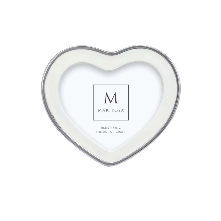 Mariposa Signature White Heart 4x6 Frame