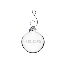 Simon Pearce Love Your Brain Round- Believe Ornament