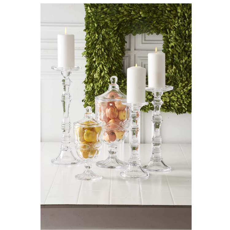 K&K Interiors 11.75 Glass Candleholder