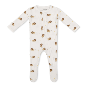 Bamboo Little Lion Zippered Footie 6-9M