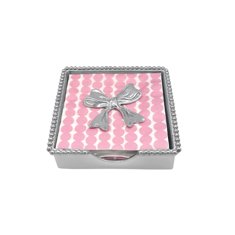 Mariposa Bow Beaded Napkin Box Set